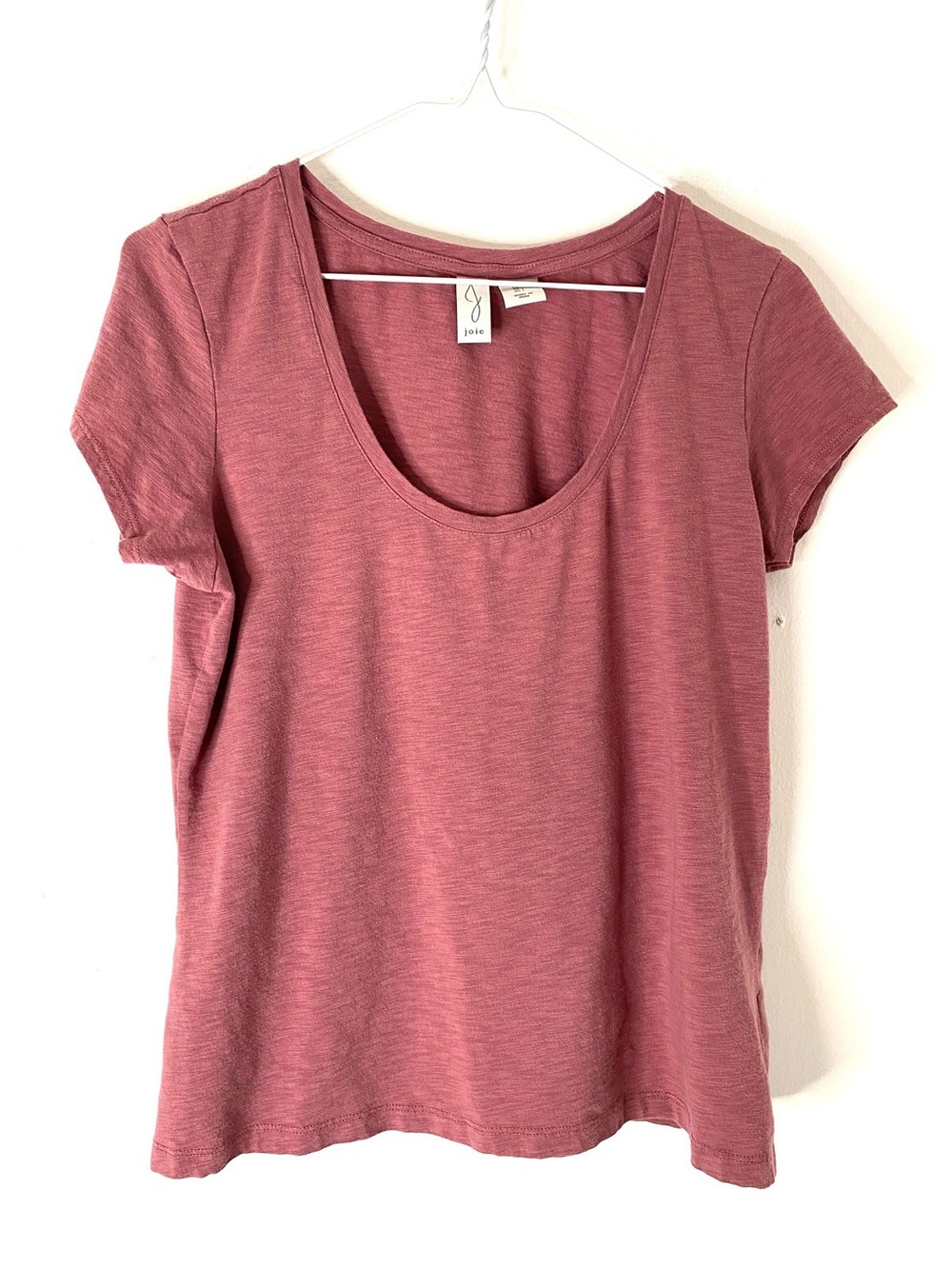 Joie Dusty Rose Modal Blend Scoop Neck Tee Soft Stretch Top